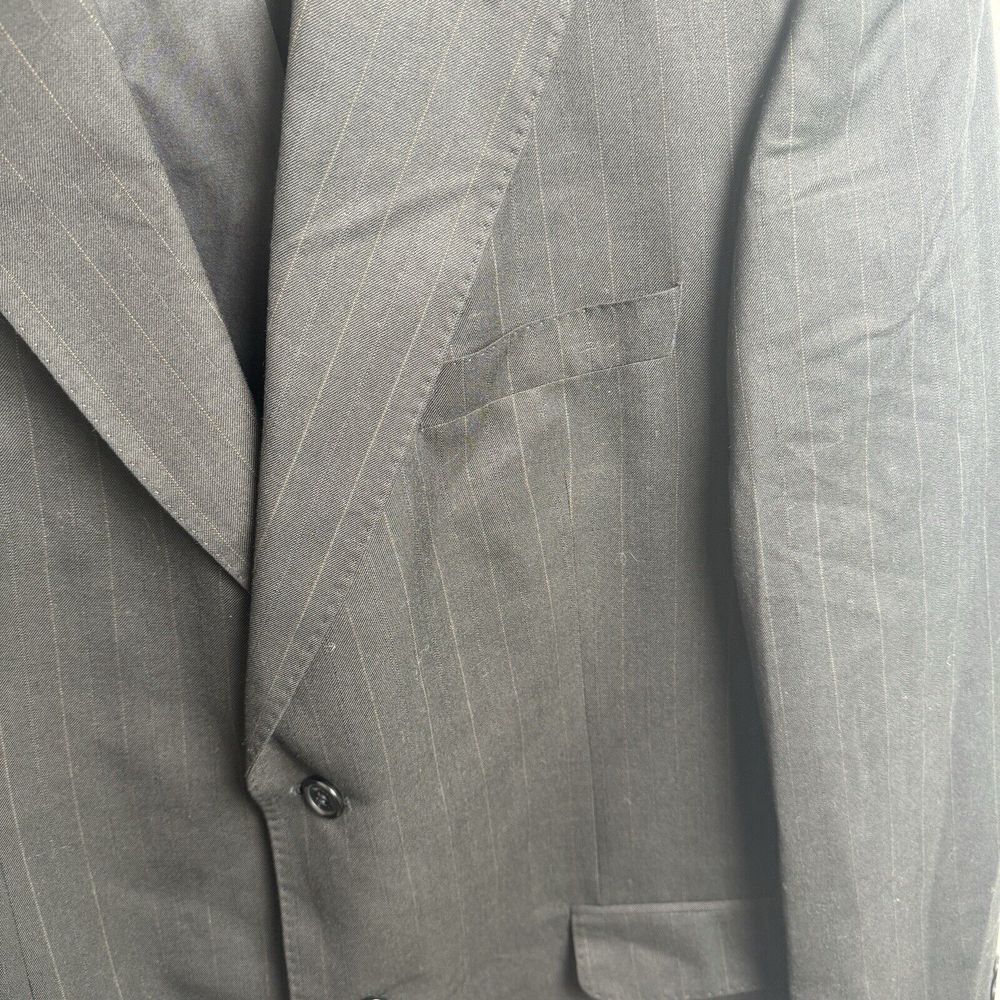 Yves Saint Laurent 100%‎ Wool Pinstripe Sport Coat Blazer Jacket Size 44R Black - Picture 5 of 16